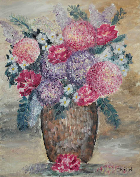 Bouquet d'hortensias roses