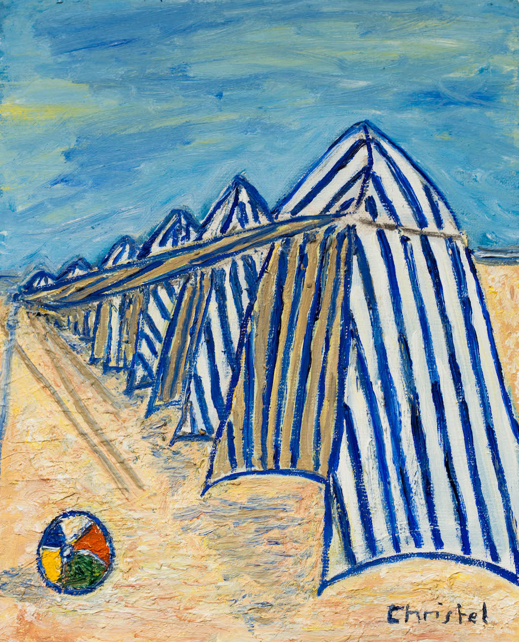 Enfilade de cabines de plage